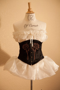 satin floral corset